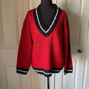 Crazy Horse | Liz Claiborne. Vneck varsity nubby sweater. Size Medium